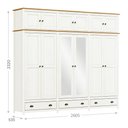 Ver imagem 4 de Guarda Roupa 12p 3g Espelho Madeira Maciça 261 Cm 9134 Branco Freijo Milani Store