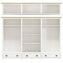 Ver imagem 5 de Guarda Roupa 12p 3g Espelho Madeira Maciça 261 Cm 9134 Branco Freijo Milani Store