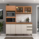 Ver imagem 4 de Cozinha Modulada Cecilia 3 Peças, com Aéreo 1,20 Portas de Vidro