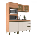 Ver imagem 1 de Cozinha Modulada Cecilia 3 Peças, com Aéreo 1,20 Portas de Vidro