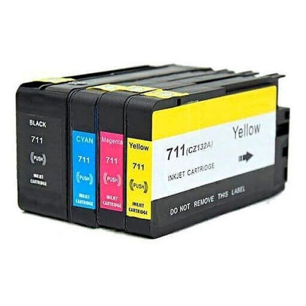 Kit 4 Cartuchos Compatíveis 711Xl Para T120 T520 - 1
