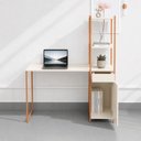 Ver imagem 1 de Escrivaninha Siena com Armário e Prateleiras em Estilo Industrial Klm Store