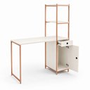 Ver imagem 3 de Escrivaninha Siena com Armário e Prateleiras em Estilo Industrial Klm Store