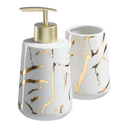 Ver imagem 6 de Kits Banheiro Lavabo de Porcelana Dispenser Sabonete Premium:dourado
