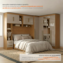 Ver imagem 6 de Guarda Roupa Modulado 3 Peças 9 Portas 5 Gavetas com Espelho e Cabeceira 100% MDF Smart Cinamomo/Cap