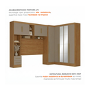 Ver imagem 5 de Guarda Roupa Modulado 3 Peças 9 Portas 5 Gavetas com Espelho e Cabeceira 100% MDF Smart Cinamomo/Cap