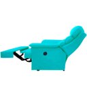 Ver imagem 3 de Poltrona Reclinável Elétrica Suede Azul Tiffany