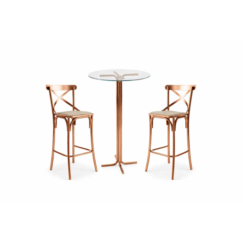Kit Bistrô Mesa com 2 Banqueta:cobre