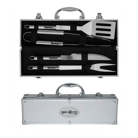 Kit Churrasco Maleta 4 Peças Santos Futebol Clube Oficial