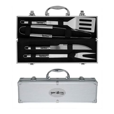 Kit Churrasco Maleta 4 Peças Santos Futebol Clube Oficial