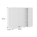 Ver imagem 3 de Armário Aéreo Cozinha Modulado Bella 2604 Canto Reto com 2 Portas 94cm Nogal Cinza