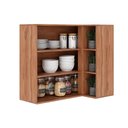 Ver imagem 2 de Armário Aéreo Cozinha Modulado Bella 2604 Canto Reto com 2 Portas 94cm Nogal Cinza