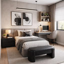 Ver imagem 1 de Recamier Decorativo Puff Fly 75cm Cama Solteiro Estofados:Preto/Courino Sintético
