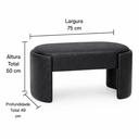 Ver imagem 5 de Recamier Decorativo Puff Fly 75cm Cama Solteiro Estofados:Preto/Courino Sintético
