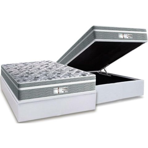 Cama Box Baú Casal: Colchão Molas Probel MasterPocket Ensacadas ProDormir Evolution + Base CRC Coura