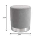 Ver imagem 2 de Kit de Puff com Rodapé Prata Cinza Veludo - Let Móveis