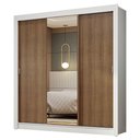 Ver imagem 3 de Guarda-roupa Casal 3 Portas de Correr com Espelho Branco/rustic Nobre Madesa