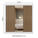 Ver imagem 4 de Guarda-roupa Casal 3 Portas de Correr com Espelho Branco/rustic Nobre Madesa