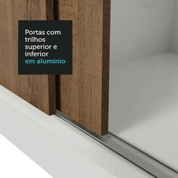 Guarda-roupa Casal 3 Portas de Correr com Espelho Branco/rustic Nobre Madesa - 9