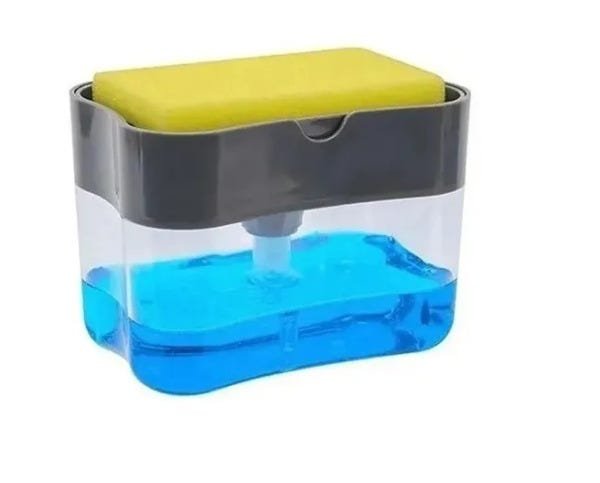 Dispenser Sabão 2x1 Detergente Suporte Porta Bucha Esponja - 1