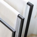 Ver imagem 5 de Kit Toalheiro de Piso e Papeleira Lovell Metal Peroba Preto Base em Madeira Dhom