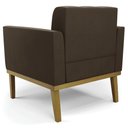 Ver imagem 7 de Poltrona Decorativa Base Madeira Castanho Ana Suede Marrom - Ibiza