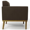 Ver mais imagens de Poltrona Decorativa Base Madeira Castanho Ana Suede Marrom - Ibiza
