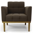 Ver imagem 6 de Poltrona Decorativa Base Madeira Castanho Ana Suede Marrom - Ibiza