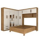 Ver imagem 3 de Guarda-roupa Casal Modulado com Cama Belgrado 11 Portas 6 Gavetas com Espelho Cinamomo/off White - P