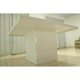 Mesa Jantar Cap. 10 Lugares 2.10 X1.30 M Laca Branca Brilho - 3