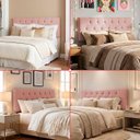 Ver imagem 3 de Cabeceira Painel Estofada Paris Suede Rosa Casal 1,40m para Cama Box