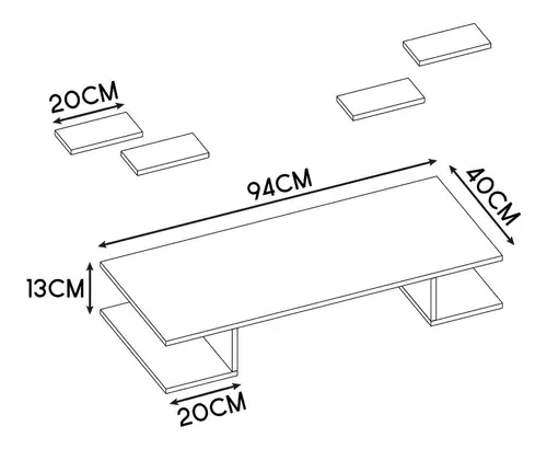 Ver imagem 5 de Mesa Suspensa Unica Mdf Trabalho Home Office Computador Pc