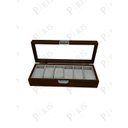 Ver imagem 3 de Porta Relógios em Madeira e Vidro Marrom 6 Divisórias 31cm 14664-pl