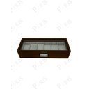 Ver imagem 2 de Porta Relógios em Madeira e Vidro Marrom 6 Divisórias 31cm 14664-pl