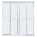 Ver imagem 1 de Porta de Alumínio 4 Folhas com Fechadura Abertura Central 210x200cm Branco Allo Esquadrias