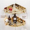Ver imagem 7 de Suporte Shampoo de Canto Parede Banheiro Aço Inox Dourado