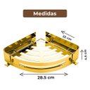 Ver imagem 3 de Suporte Shampoo de Canto Parede Banheiro Aço Inox Dourado