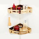 Ver imagem 3 de Suporte Shampoo de Canto Parede Banheiro Aço Inox Dourado