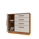 Ver imagem 3 de Cômoda para Quarto com Sapateira 4 Gavetas - Chicago-cinamomo/off White - Tcil Móveis