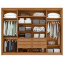 Ver imagem 3 de Guarda-roupa Casal 100% Mdf 8 Portas Easy Glow Amendoa Clean/off White