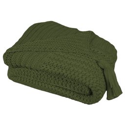 Manta Trico Trama Croche 0,90x1,80 Verde - 1