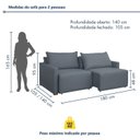 Ver imagem 3 de Sofá Cama Retrátil e Reclinável 2 Lugares 180cm Pés Madeira Maciça Júlia Yescasa