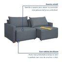 Ver imagem 4 de Sofá Cama Retrátil e Reclinável 2 Lugares 180cm Pés Madeira Maciça Júlia Yescasa