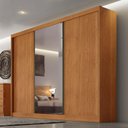 Ver imagem 4 de Guarda Roupa Casal Lôgan Plus 3 Portas 1 com Espelho 8 Gavetas Cinamomo - Novo Horizonte