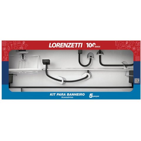 Kit para Banheiro com 5 Acessórios Loren Way Black 2000 B30 - 7041312 - LORENZETTI KIT ACESSORIOS 5 