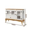 Aparador Rústico Madeira Maciça 3 Portas Vidro Lateral Branco Garapa D125vl Shop Jm - 4