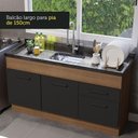 Ver imagem 6 de Balcão De Pia 150 Cm 2 Portas E 2 Gavetas Rustic/Preto