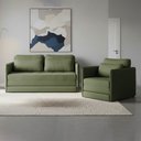 Ver imagem 1 de Sofá e Poltrona Cama Retratil Compacta Dália Fixa Veludo K01 - D’Rossi