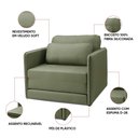 Ver imagem 4 de Sofá e Poltrona Cama Retratil Compacta Dália Fixa Veludo K01 - D’Rossi