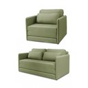 Ver imagem 2 de Sofá e Poltrona Cama Retratil Compacta Dália Fixa Veludo K01 - D’Rossi